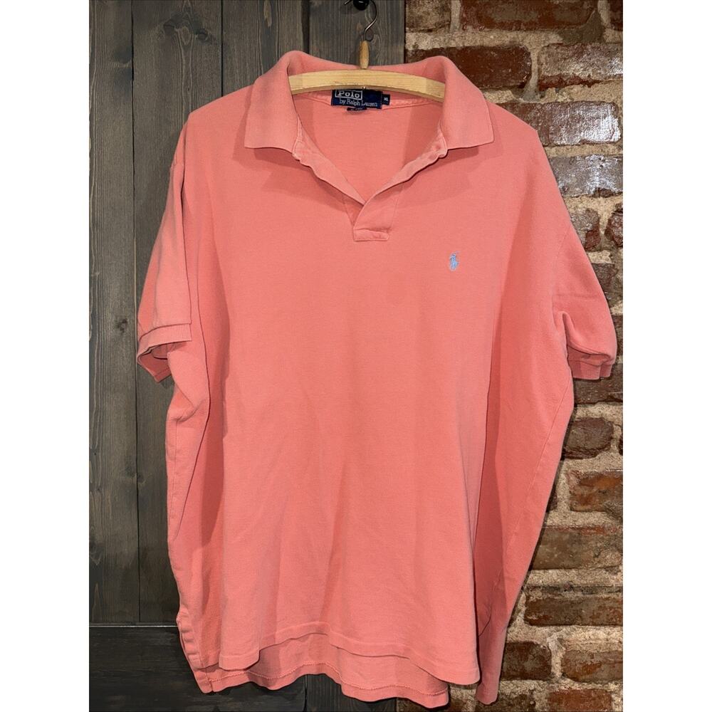 Vintage Polo By Ralph Lauren Size XL Melon w/ Gray Pony Made In USA 100% Cotton